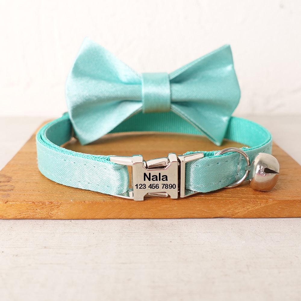 Solid Color Adjustable Personalized Kitten Collar With Bell - iTalkPet