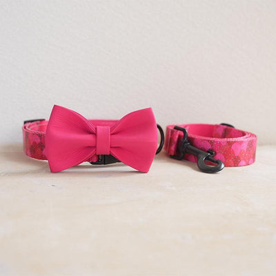 Strawberry Personalized Dog Collar with Leas & Bow tie Set - iTalkPet