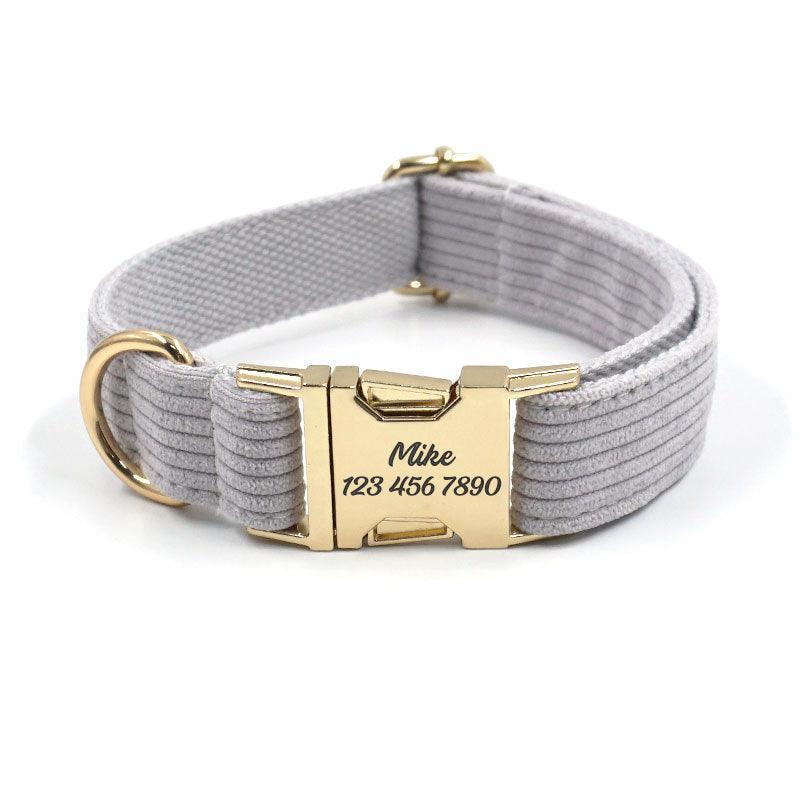 Stripe Velvet Personalized Dog Collar - iTalkPet