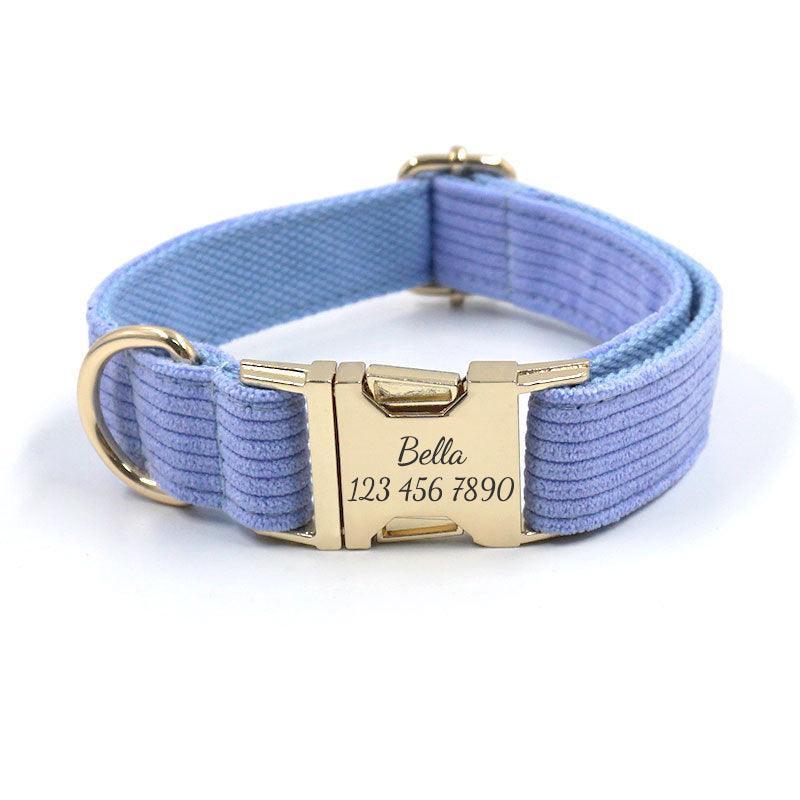 Stripe Velvet Personalized Dog Collar - iTalkPet