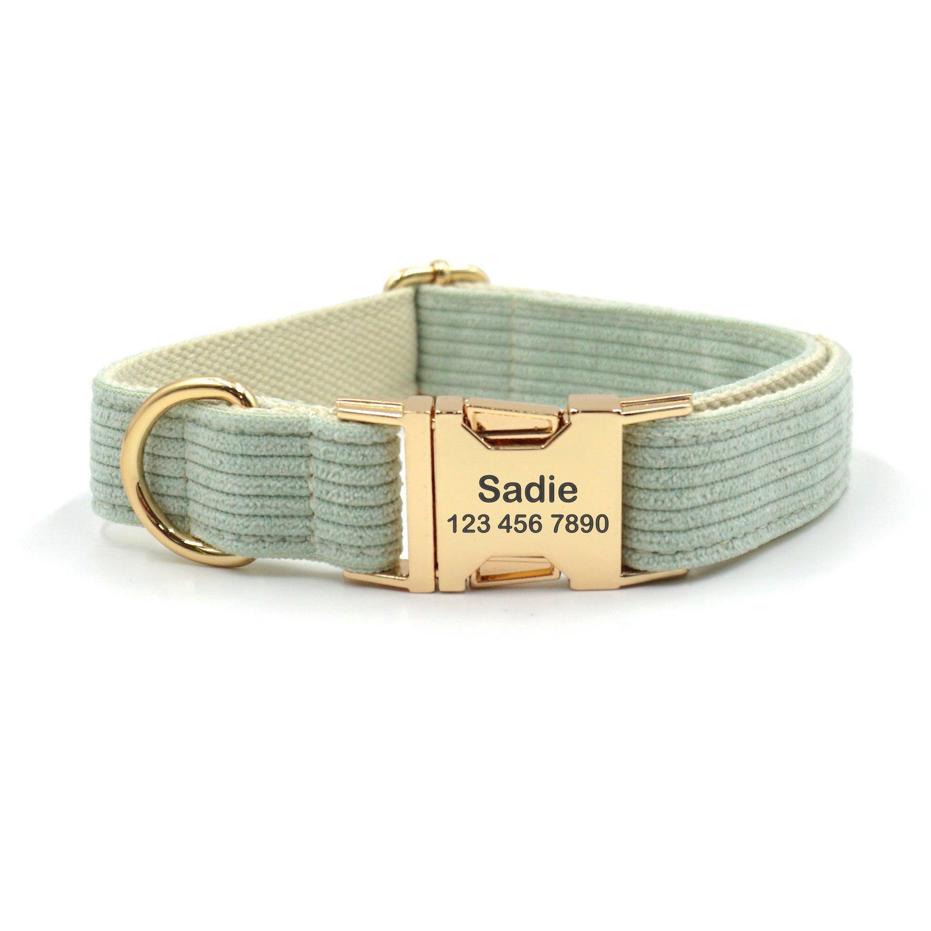 Stripe Velvet Personalized Dog Collar - iTalkPet