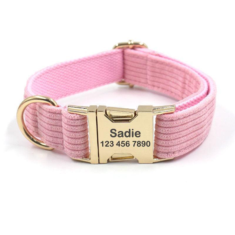 Stripe Velvet Personalized Dog Collar - iTalkPet