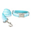 Teal Print Point Soft Personalized Dog Collar Set - iTalkPet