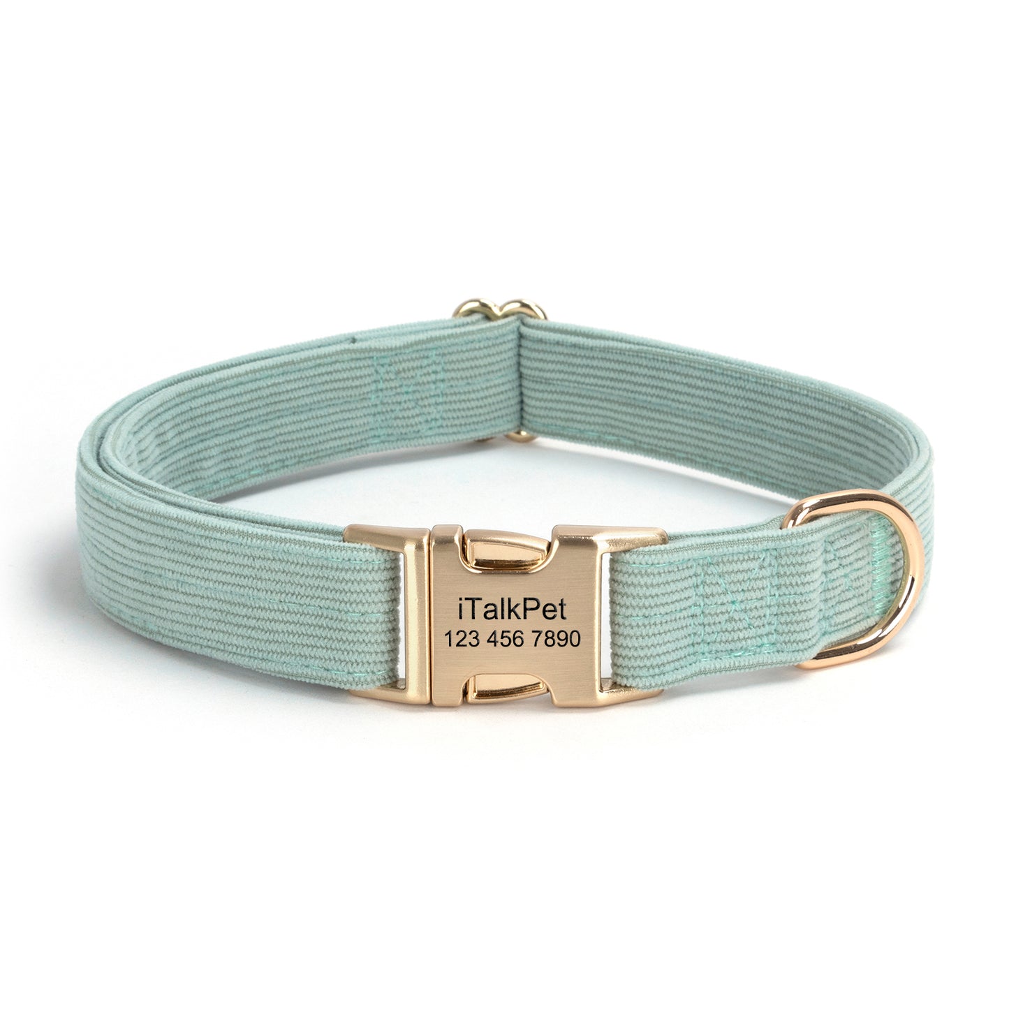 Metal Buckle Soft Flannel Pet Engraved Collar - Custom Dog Collar