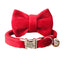 Velvet Adjustable Personalized Cat Collar With Removable Bell & Bowtie - iTalkPet