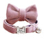 Velvet Adjustable Personalized Cat Collar With Removable Bell & Bowtie - iTalkPet