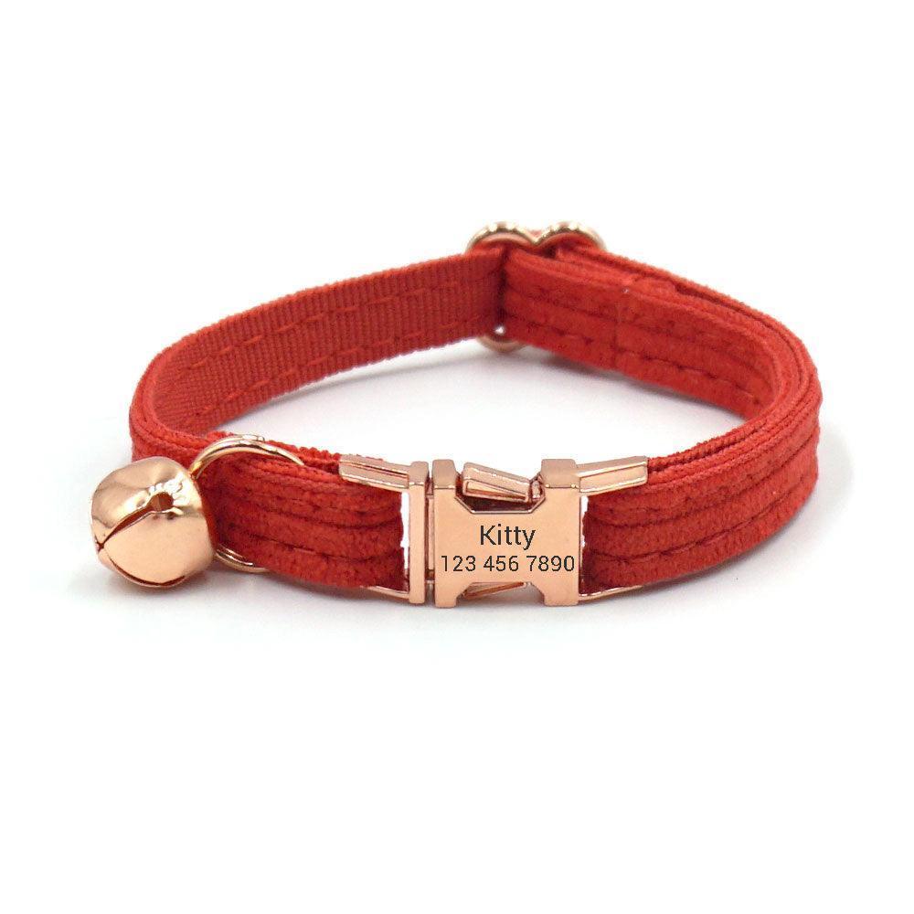 Velvet Personalized Cat Collar with Bell & Bow Tie - iTalkPet