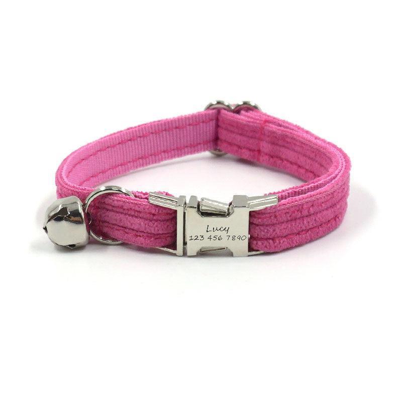 Velvet Personalized Cat Collar with Bell & Bow Tie - iTalkPet