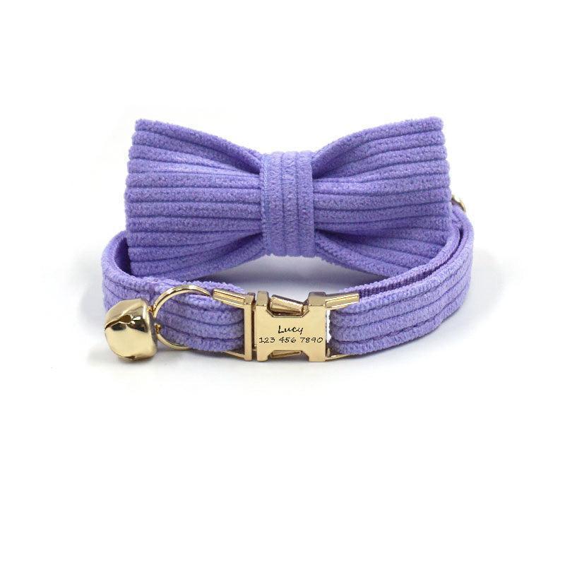 Velvet Personalized Cat Collar with Bell & Bow Tie - iTalkPet