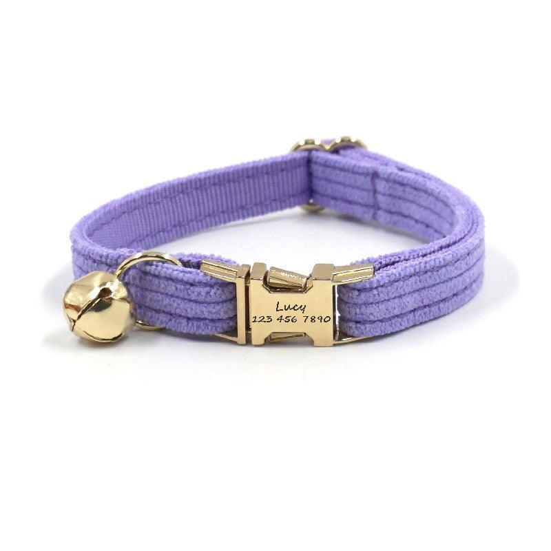 Velvet Personalized Cat Collar with Bell & Bow Tie - iTalkPet