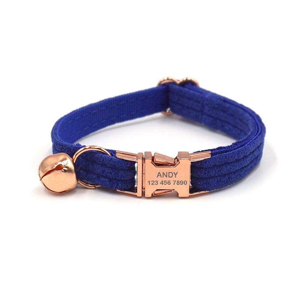Velvet Personalized Cat Collar with Bell & Bow Tie - iTalkPet