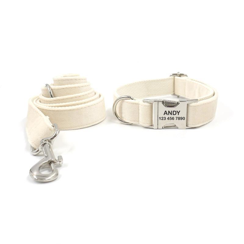 Velvet Personalized Dog Collar With Leash Set - iTalkPet