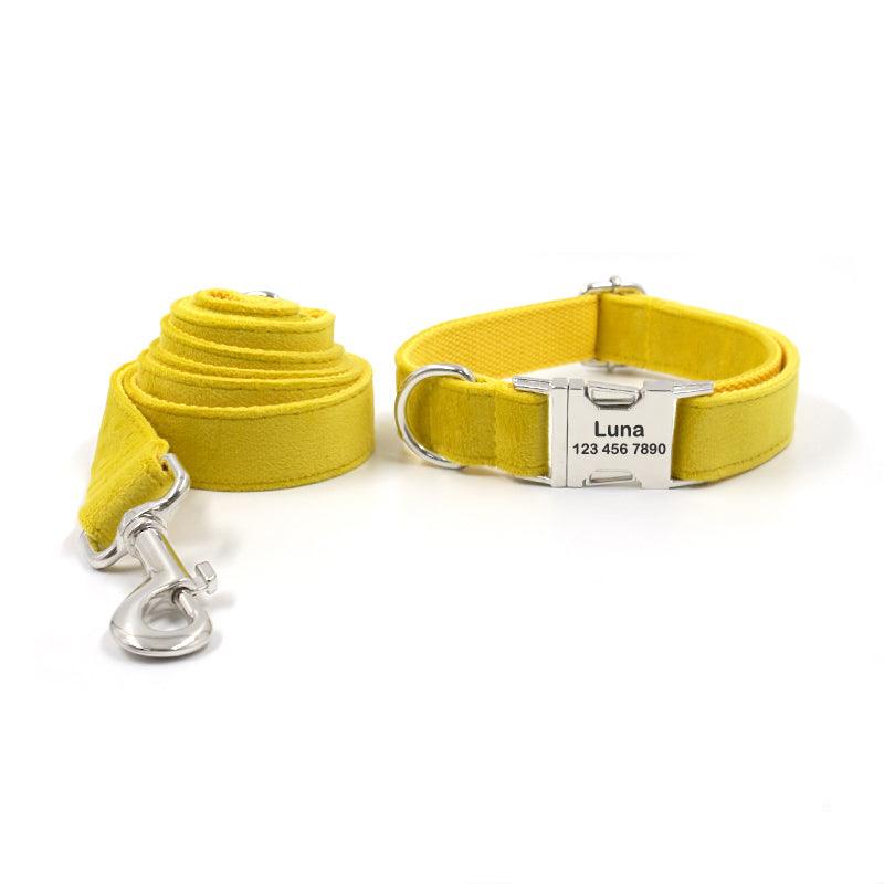 Velvet Personalized Dog Collar With Leash Set - iTalkPet