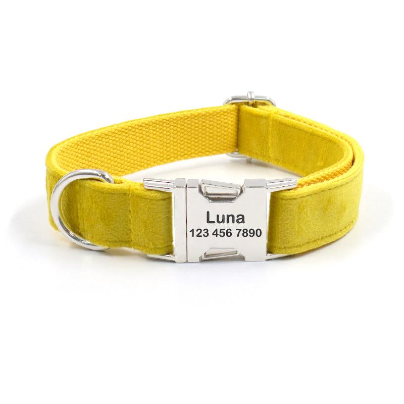 Velvet Personalized Dog Collar With Leash Set - iTalkPet
