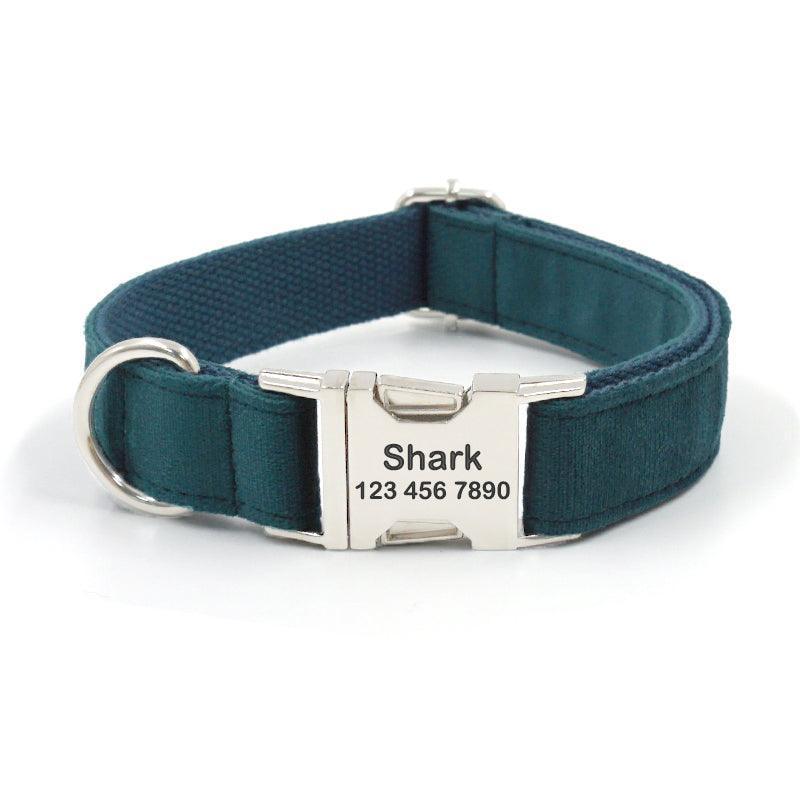 Velvet Personalized Dog Collar With Leash Set - iTalkPet