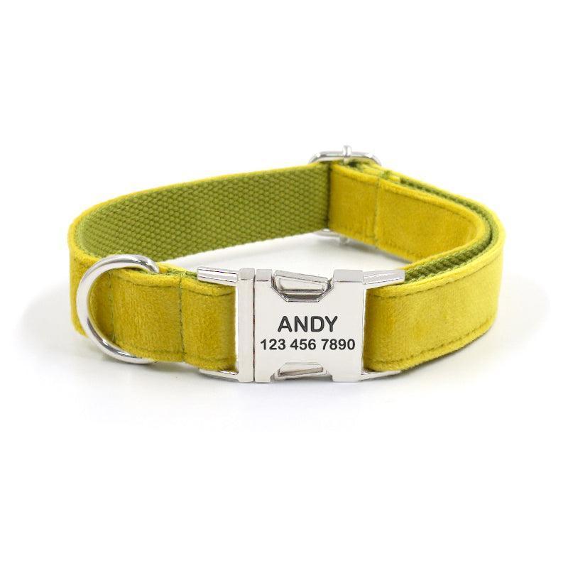 Velvet Personalized Dog Collar With Leash Set - iTalkPet