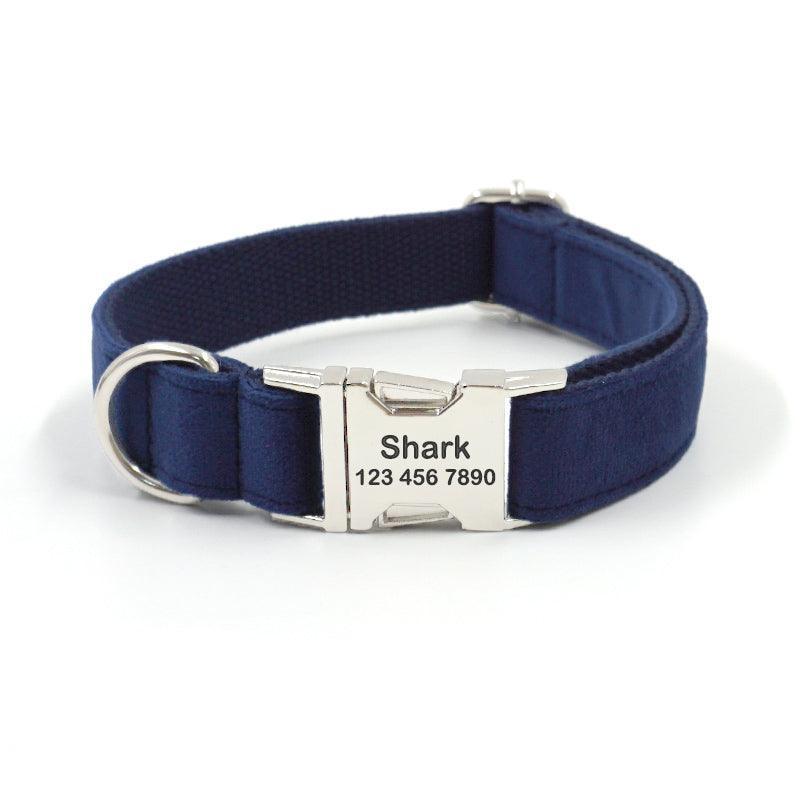 Velvet Personalized Dog Collar With Leash Set - iTalkPet