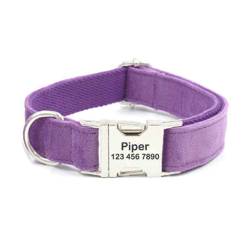 Velvet Personalized Dog Collar With Leash Set - iTalkPet