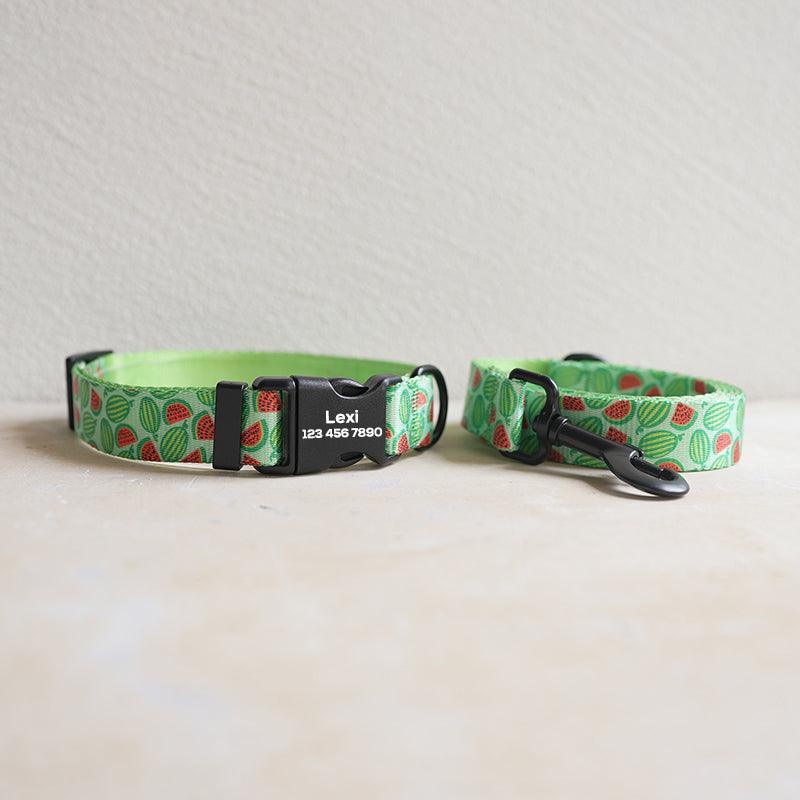 Watermelon Personalized Dog Collar with Leas & Bow tie Set - iTalkPet