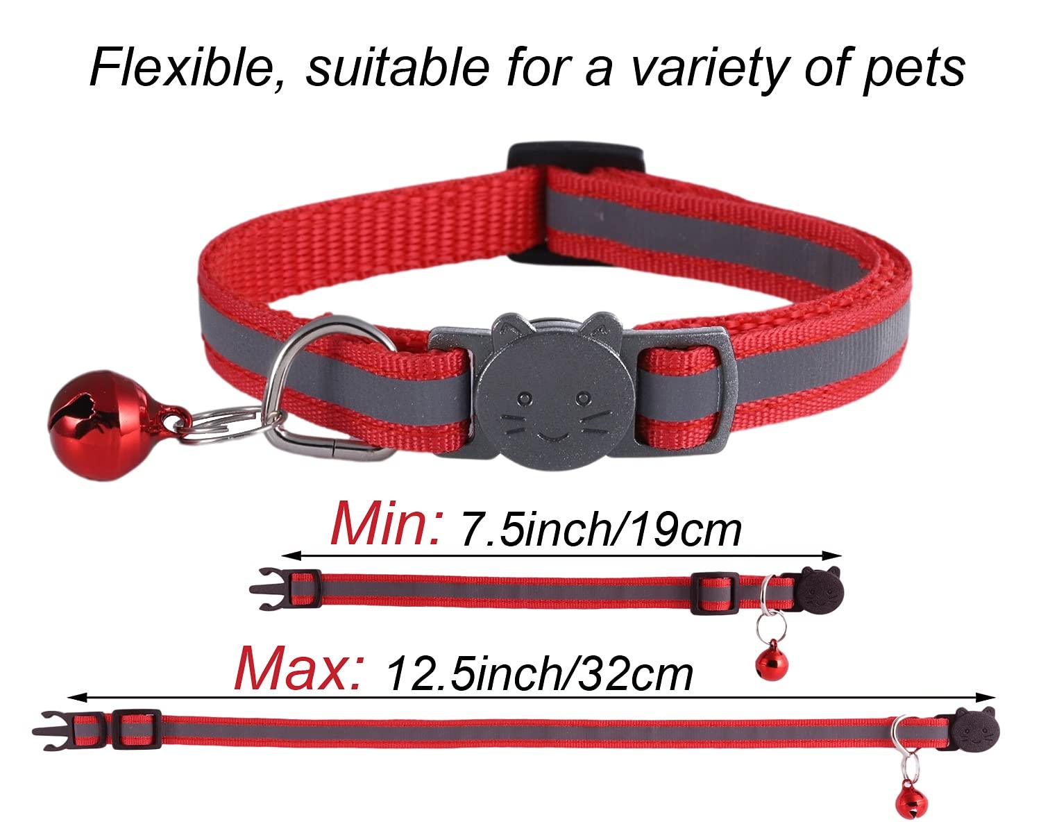 6 Pack Reflective Cat Collar with Bell - iTalkPet