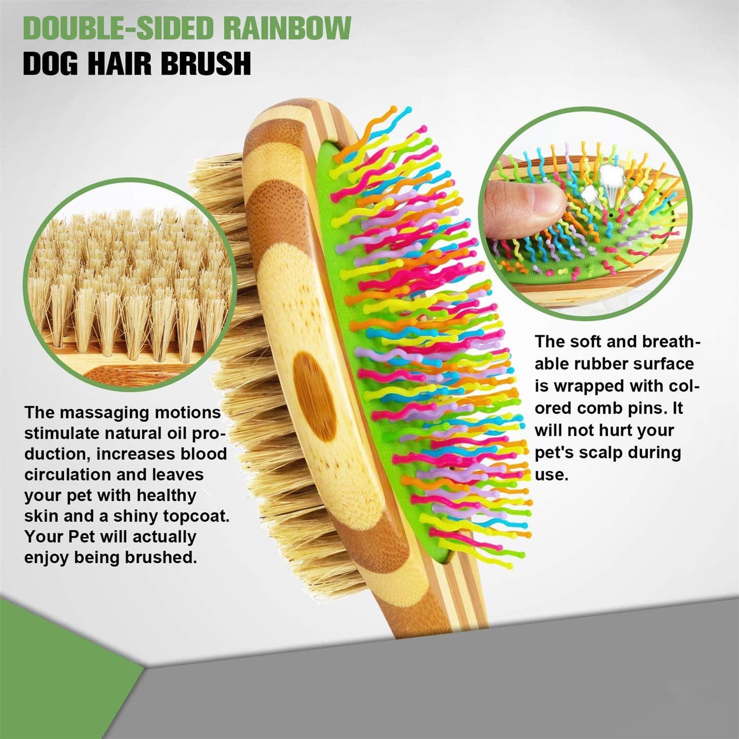 2-in-1 Dog Grooming Brush Detangles & Massages - iTalkPet