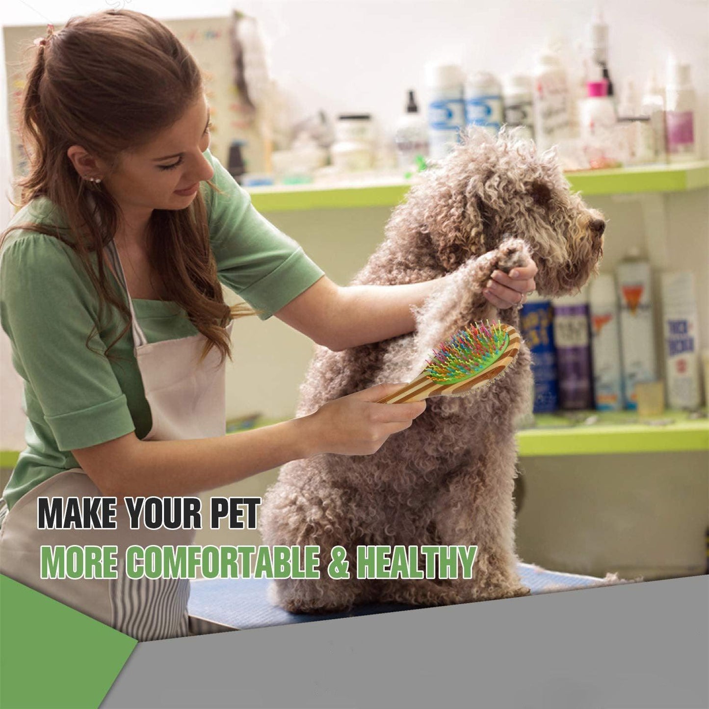 2-in-1 Dog Grooming Brush Detangles & Massages - iTalkPet
