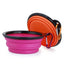 2 Pack Collapsible Portable Pet Feeding Watering Dish with Carabiners - iTalkPet