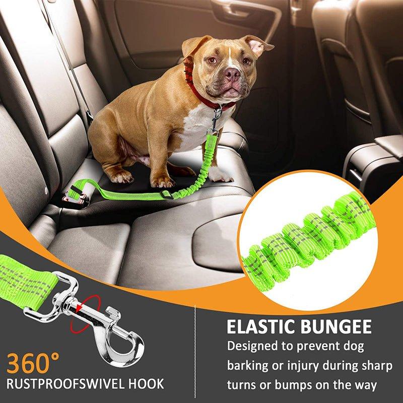 2 Pack Dog Seat Belt Car Leash Adjustable Elastic Reflective Pet Safety Seatbelt - iTalkPet