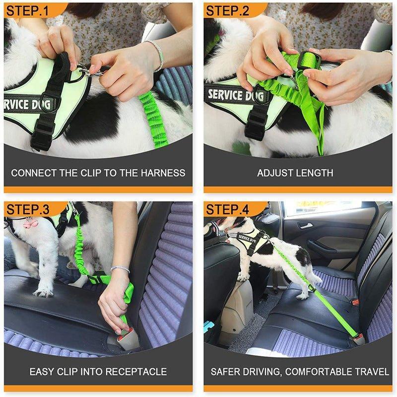 2 Pack Dog Seat Belt Car Leash Adjustable Elastic Reflective Pet Safety Seatbelt - iTalkPet