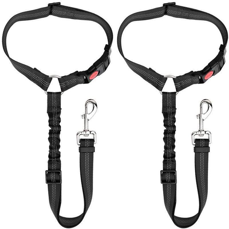 2 Packs Adjustable Nylon Fabric Dog Restraints Vehicle Seatbelts - iTalkPet