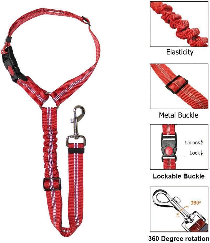 2 Packs Adjustable Nylon Fabric Dog Restraints Vehicle Seatbelts - iTalkPet