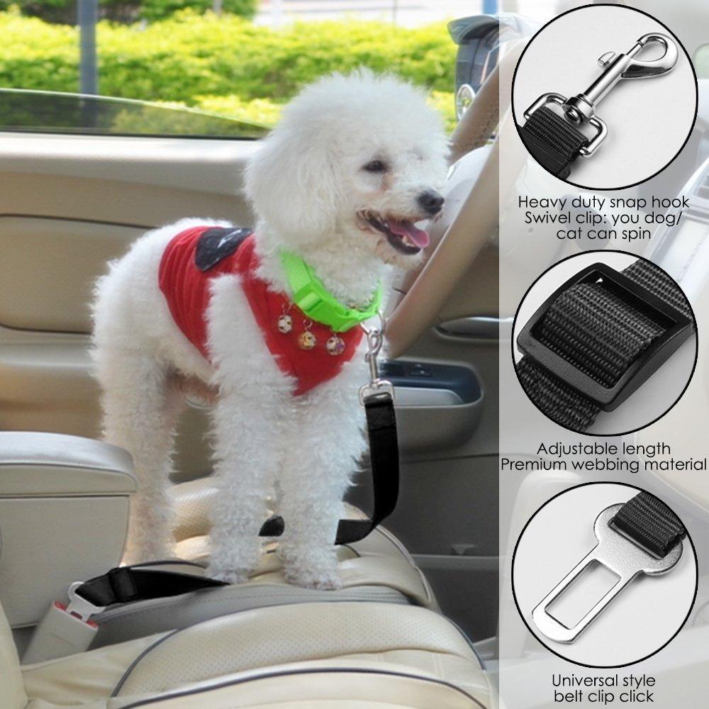 2 Packs Adjustable Pet Car Seat Belt Safety Leash Vehicle Dog Cat Seatbelt Harness - iTalkPet