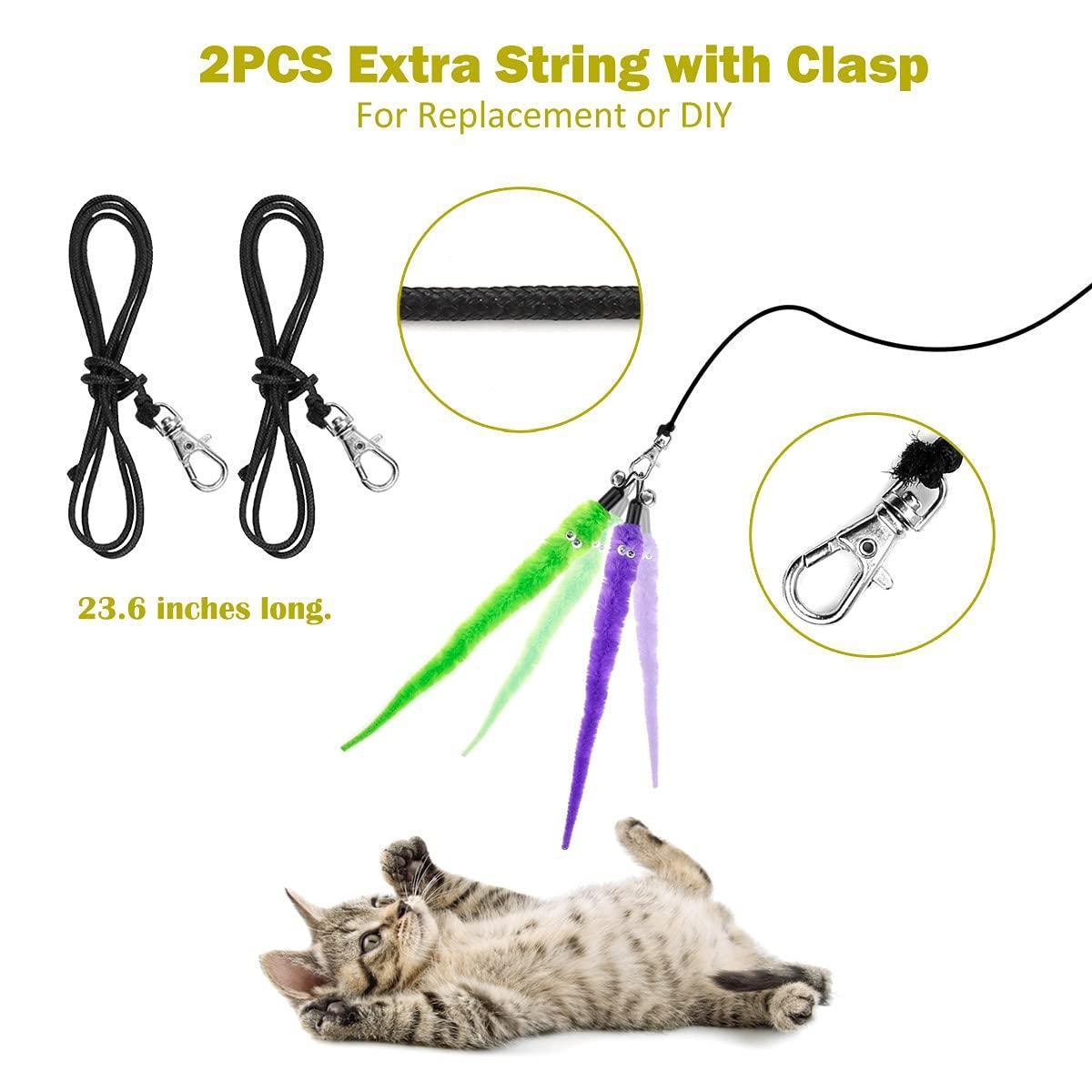 2PCS Retractable Cat Wand Toy and 9PCS Cat Feather Toys - iTalkPet