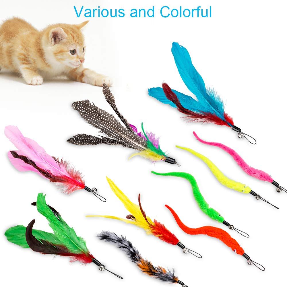 2PCS Retractable Cat Wand Toys and 10PCS Replacement Teaser with Bell Refills - iTalkPet