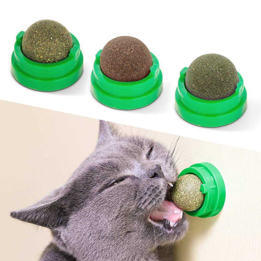 3 Pack Catnip Balls Edible Kitty Toys for Cats Lick - Safe Healthy Kitten Chew Toy - iTalkPet