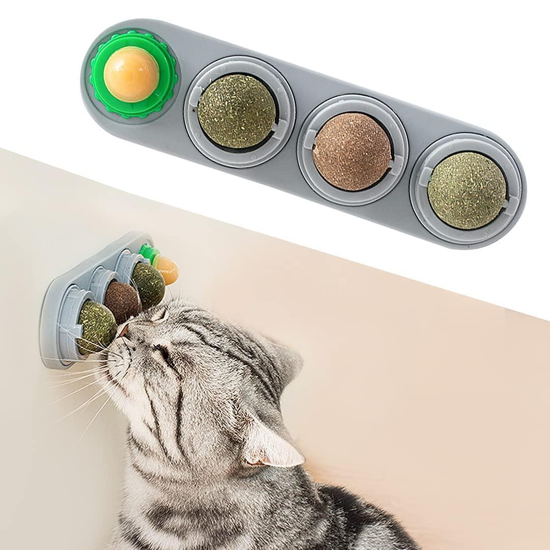 4 Pack Catnip Toys Safe Healthy Cat Wall Ball Toy - iTalkPet