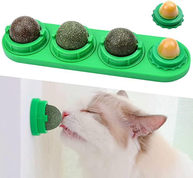 4 Pack Catnip Toys Safe Healthy Cat Wall Ball Toy - iTalkPet