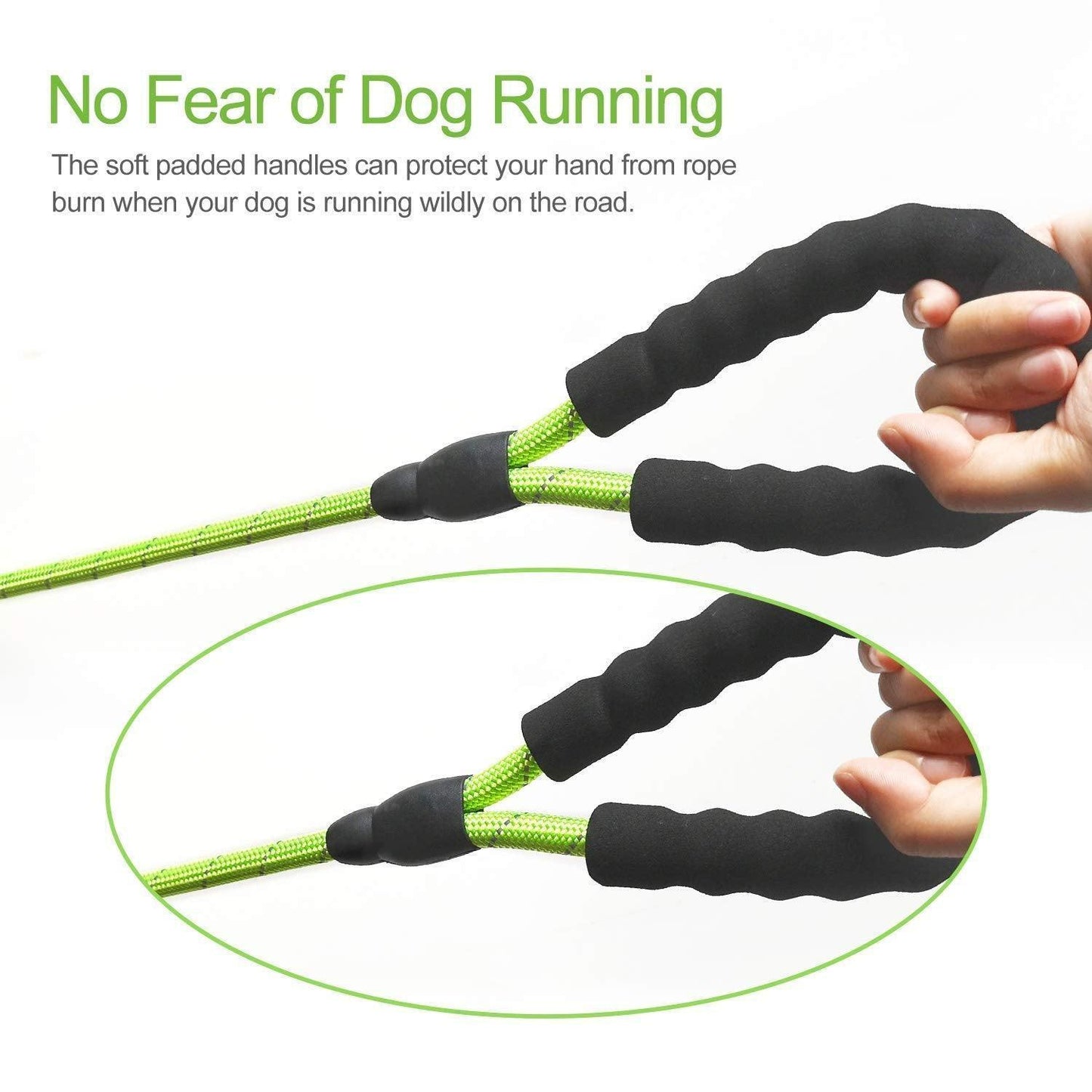 5FT Dog Leash with Comfortable Padded Handle and Highly Reflective Threads - iTalkPet