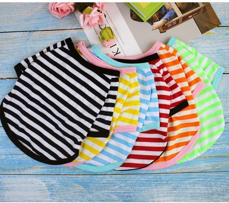 6 Pieces Small Pet Striped T-Shirt - iTalkPet