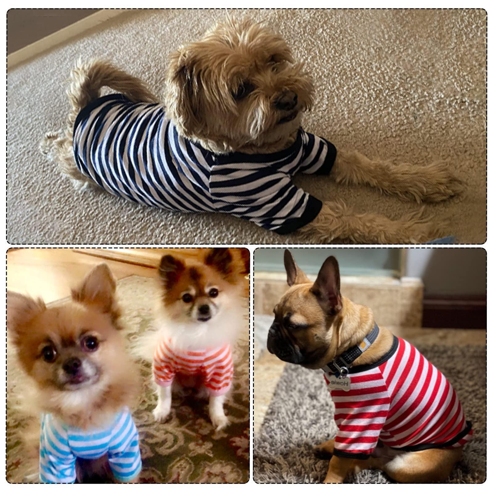 6 Pieces Small Pet Striped T-Shirt - iTalkPet