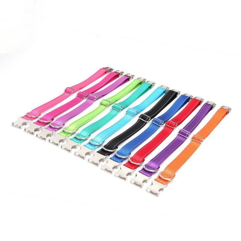 Adjustable Reflective Nylon Personalized Dog Collar - iTalkPet