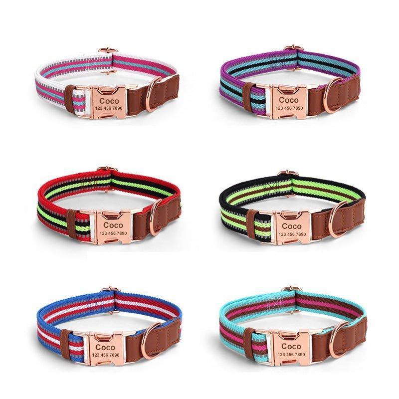 Adjustable Reflective Personalized Dog Collar and Leash Set - iTalkPet