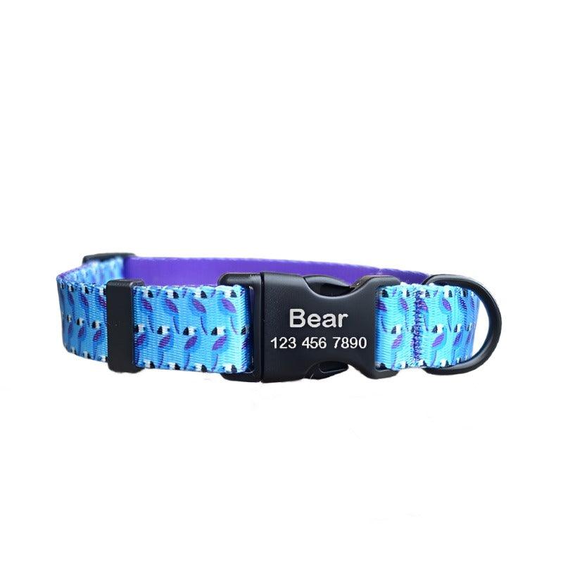 Bird Print Beautiful Personalized Dog Collar Set - iTalkPet
