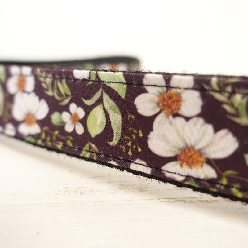 Black Flower Personalized Dog Collar Set - iTalkPet