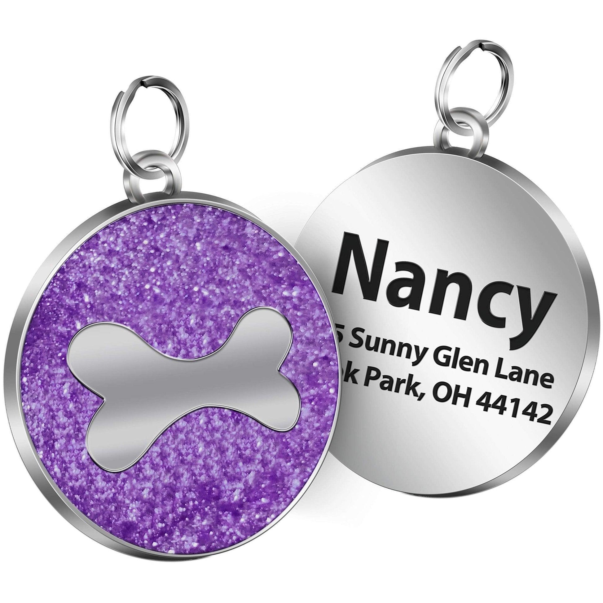 Bling Bling Bone Customized Engraving Dog ID Tag - iTalkPet