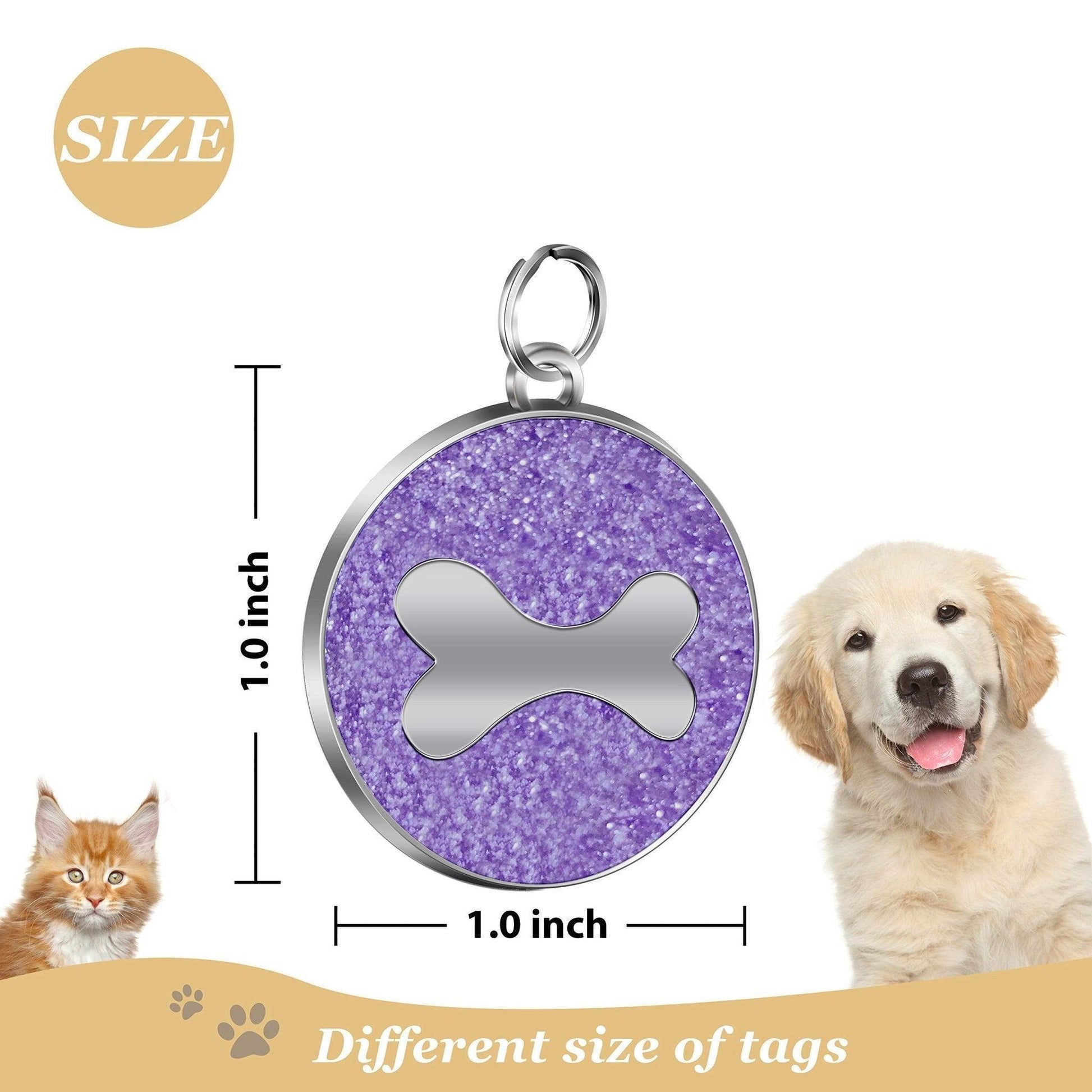 Bling Bling Bone Customized Engraving Dog ID Tag - iTalkPet