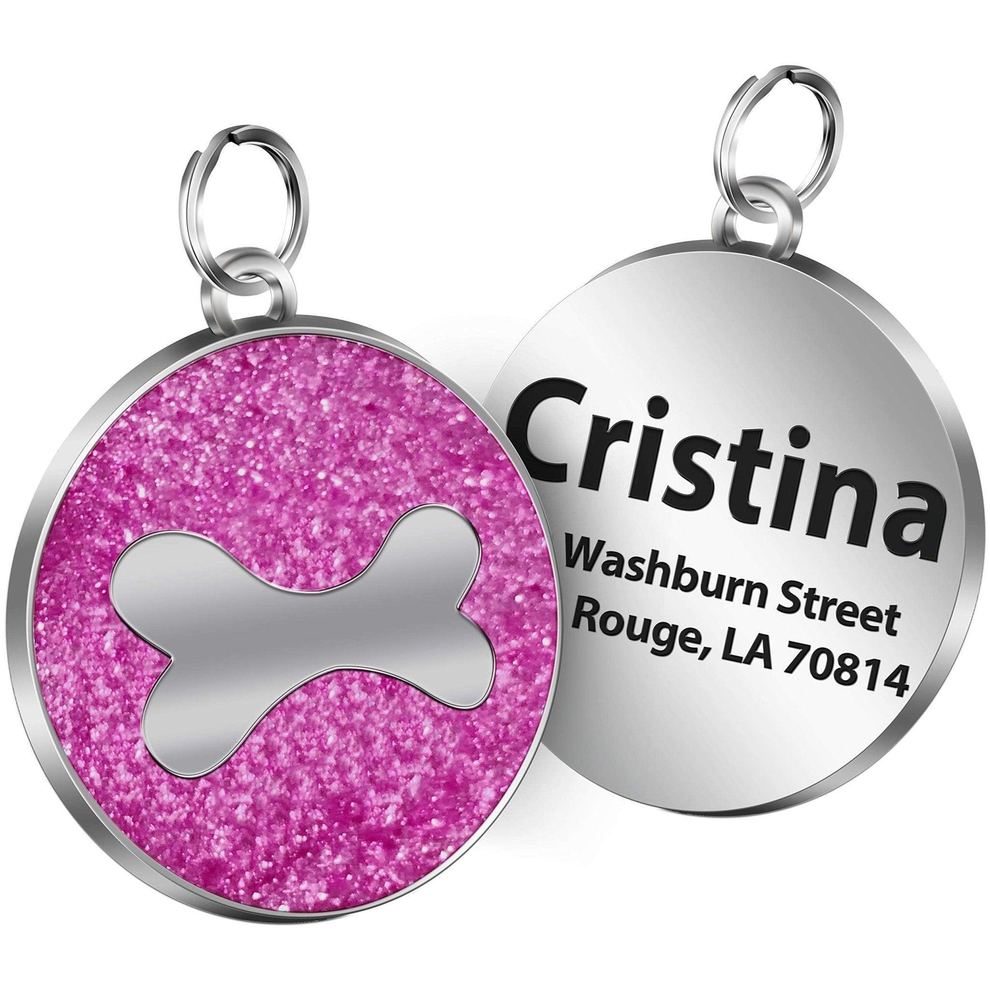 Bling Bling Bone Customized Engraving Dog ID Tag - iTalkPet