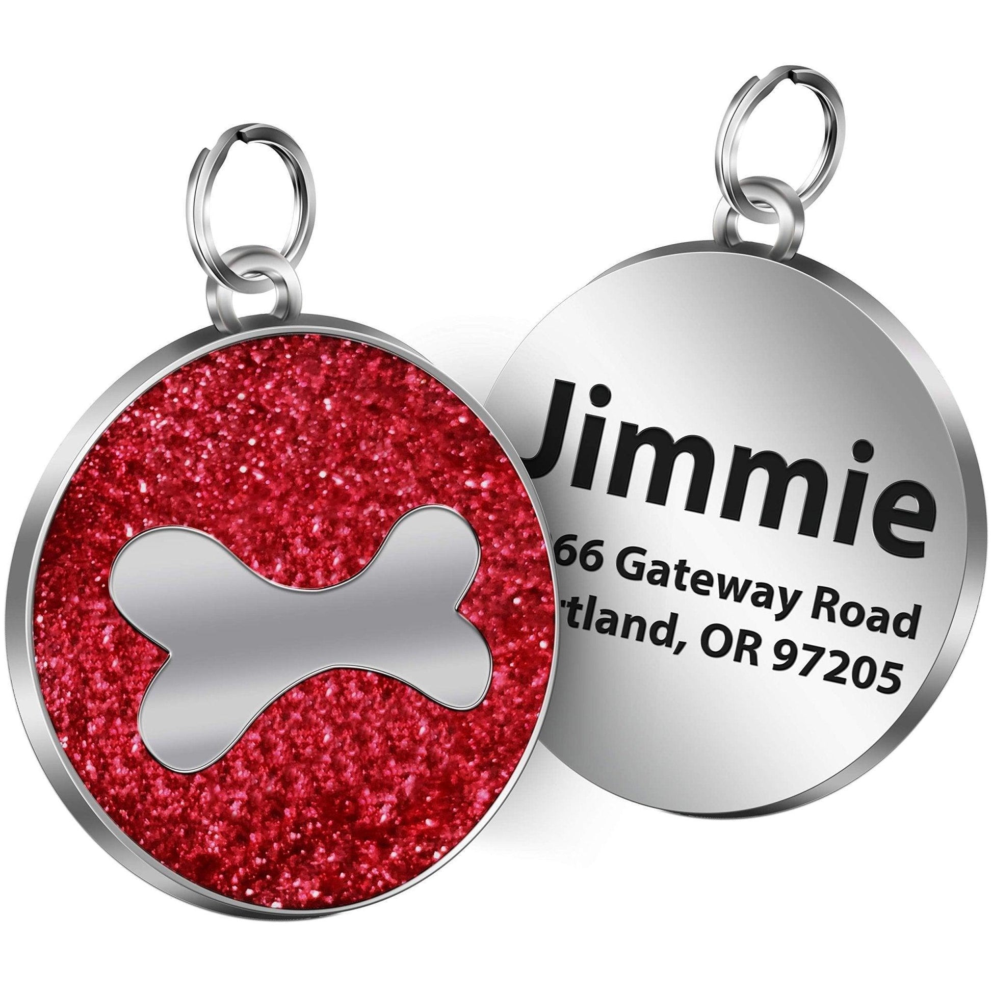 Bling Bling Bone Customized Engraving Dog ID Tag - iTalkPet