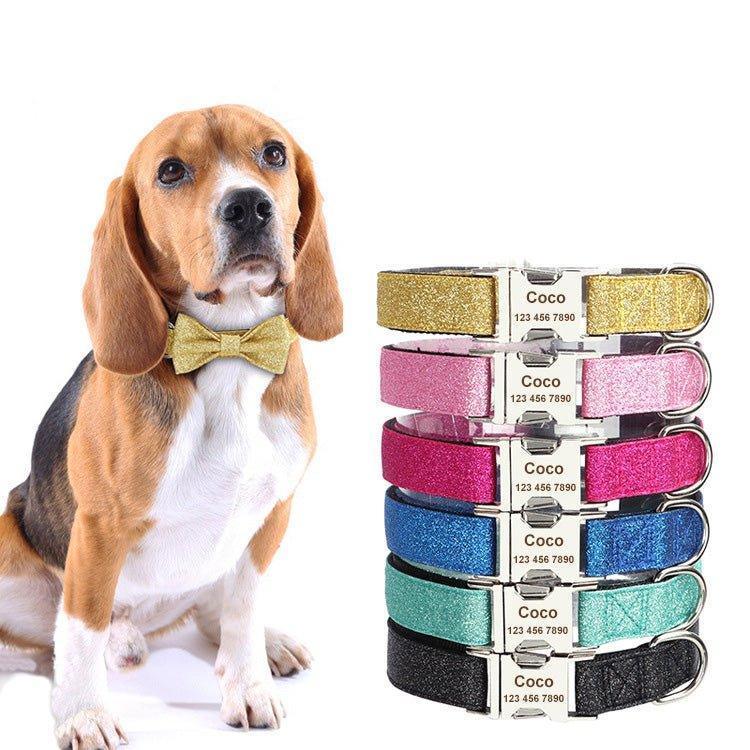 Bling Custom Embroidered Dog Collar with Metal Buckle - iTalkPet