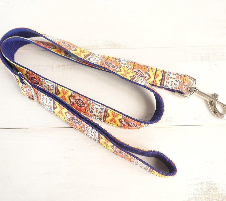 Blue Bohemian Personalized Dog Collar Set - iTalkPet